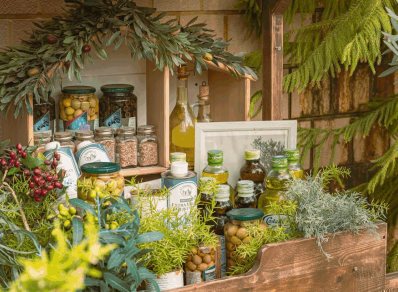 Interior of the urban greenhouse with tiered growing systems